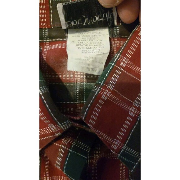 Vintage Bonworth M Petite 80's Christmas Red/Green Button Up Holiday - Picture 4 of 6